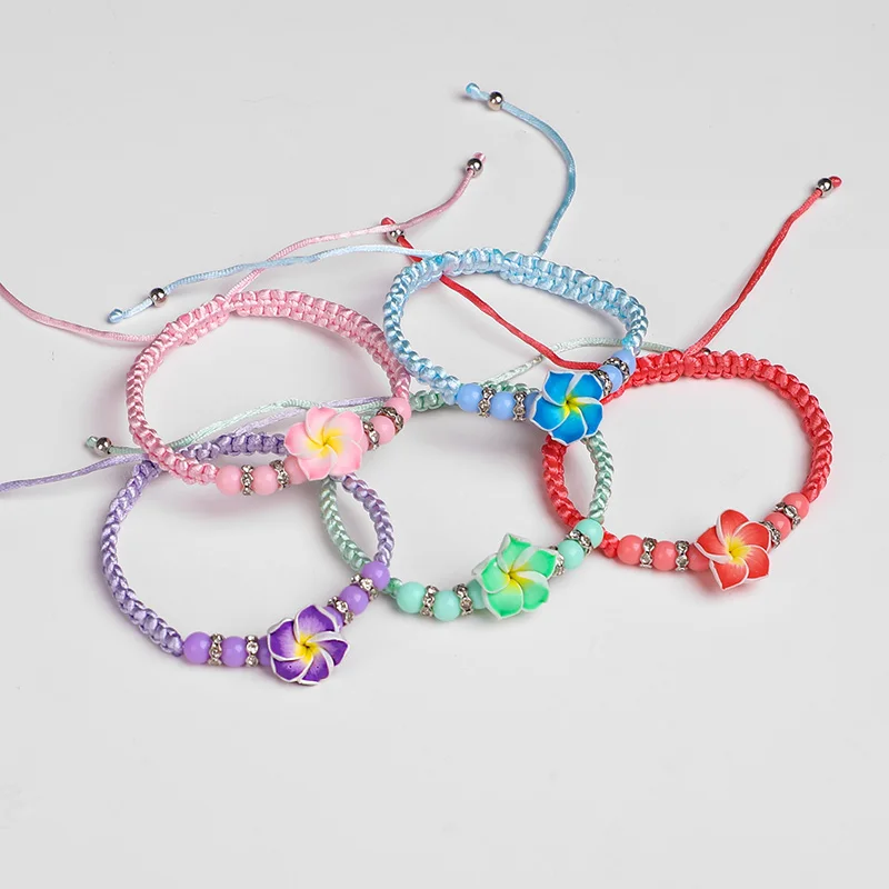 5 Stück Hawaiianische Plumeria-Blumen Armbänder Luau Sommer Strand Party Geschenk Aloha Tropische Geburtstagsdekoration Hochzeit Perlen-Armreifen – Detail 7