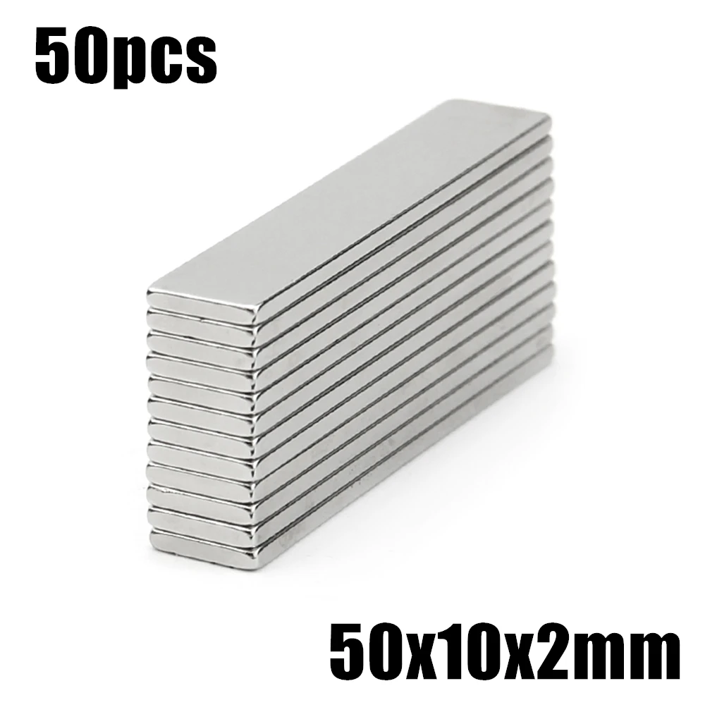 

50pcs 50x10x2mm Super Powerful Strong Rare Earth Block NdFeB Magnet Neodymium N35 Magnets 50*10*2mm