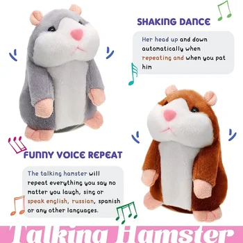Learn To Imitate Talking Little Hamster Animal Plush Funny Toy Talking Nod Hamster Doll Soothing Crying Baby Toy Kids Gift 6