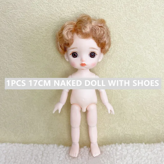 17cm Ball-jointed BJD Ob11 Dolls Male Naked Body Cute Face Doll Make-up Change 13 Joints Dolls for Girls Toys Birthday Gifts 3
