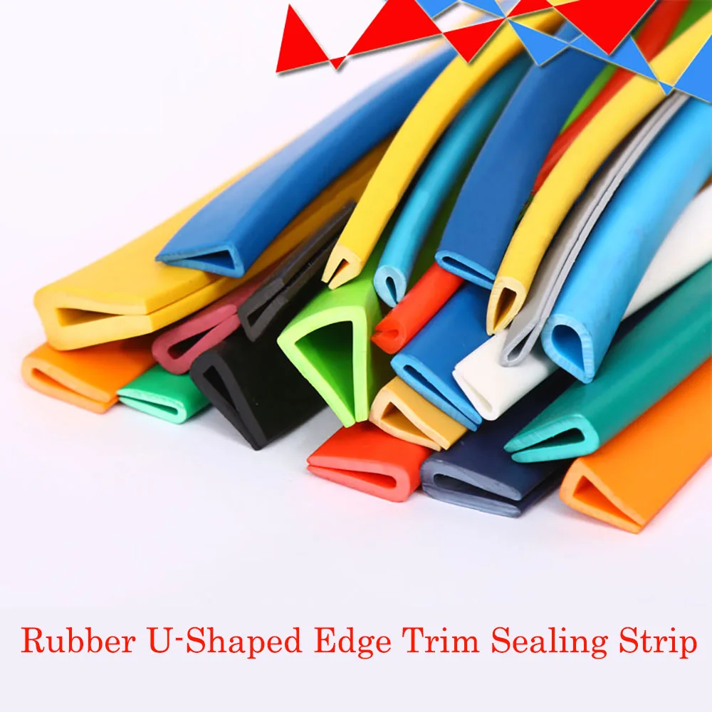 1/2/3/4/5m Multicolor Rubber U-Shaped Sealing Strip Groove 0.5mm-41.5mm Metal Glass Wood Panel Edge Anti-Collision Protector Bar