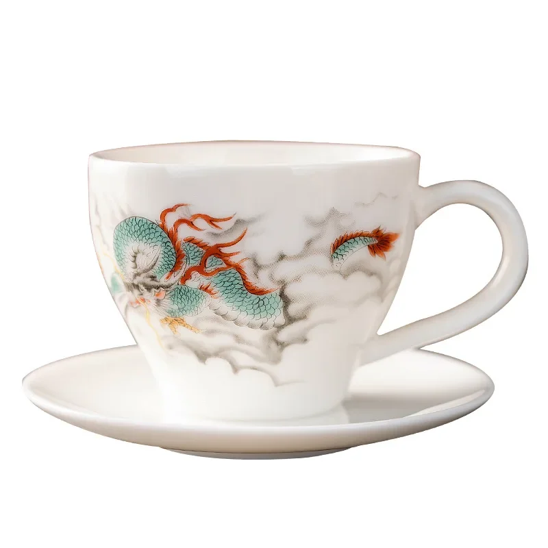 Auspicious Zodiac Sample Tea Cup Chinese Style Simple Household Creative Art and Crafts White Porcelain Cup Fashion Tea Set Gift