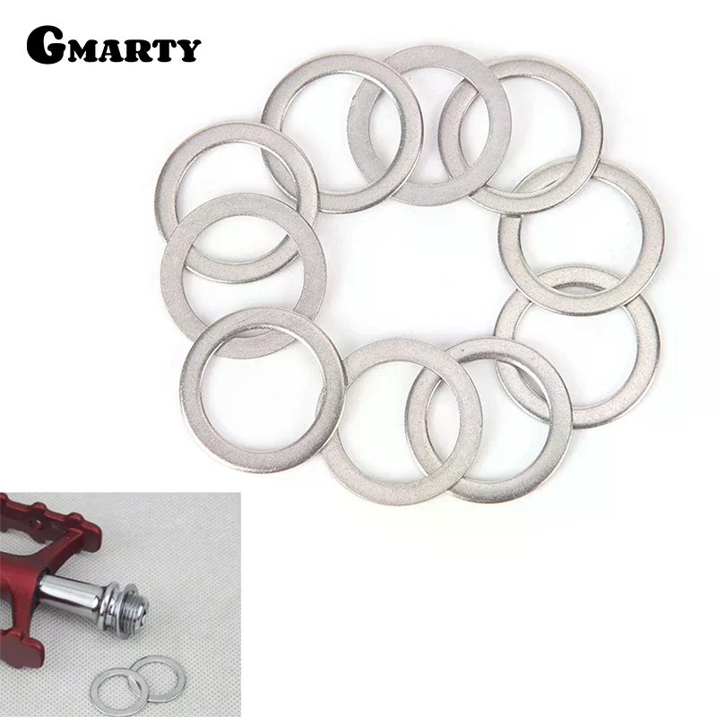 10Pcs 2cm 스테인레스 스틸 자전거 페달 스페이서 크랭크 사이클링 MTB 자전거 스테인레스 스틸 링 와셔