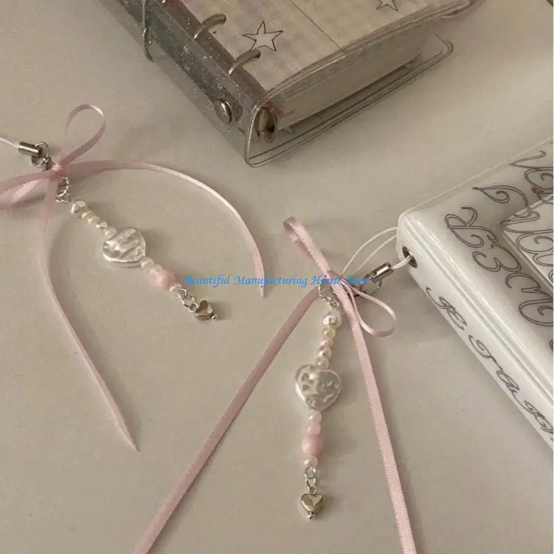 E56A Stylish Perlen Keychain Anhänger Acryllegierung Telefon Charme Personalisierter Schmuck – Detail 8