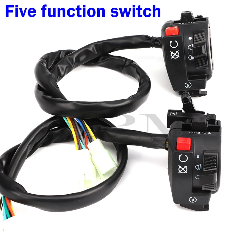 

3/4/5-Function Light Hi-Lo Electric Start Button Switch for 50-150cc Four Wheel Motorcycle ATV Quad Dirt Pit Bike Buggy Go Kart
