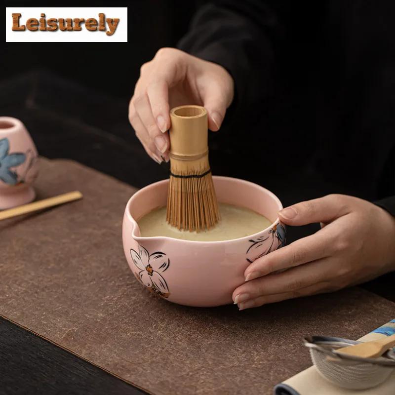 Japanese Cherry Blossom Powder Tea Set Complete Set Japanese Matcha Tea Set Kit Matcha Cup Matcha Tool Set For Beverage Shop