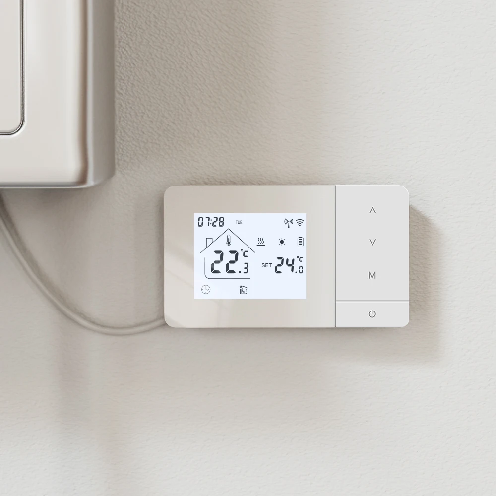 Smart WiFi Heating/Cooling Thermostat For Gas Boiler Low Power Battery Temperatu