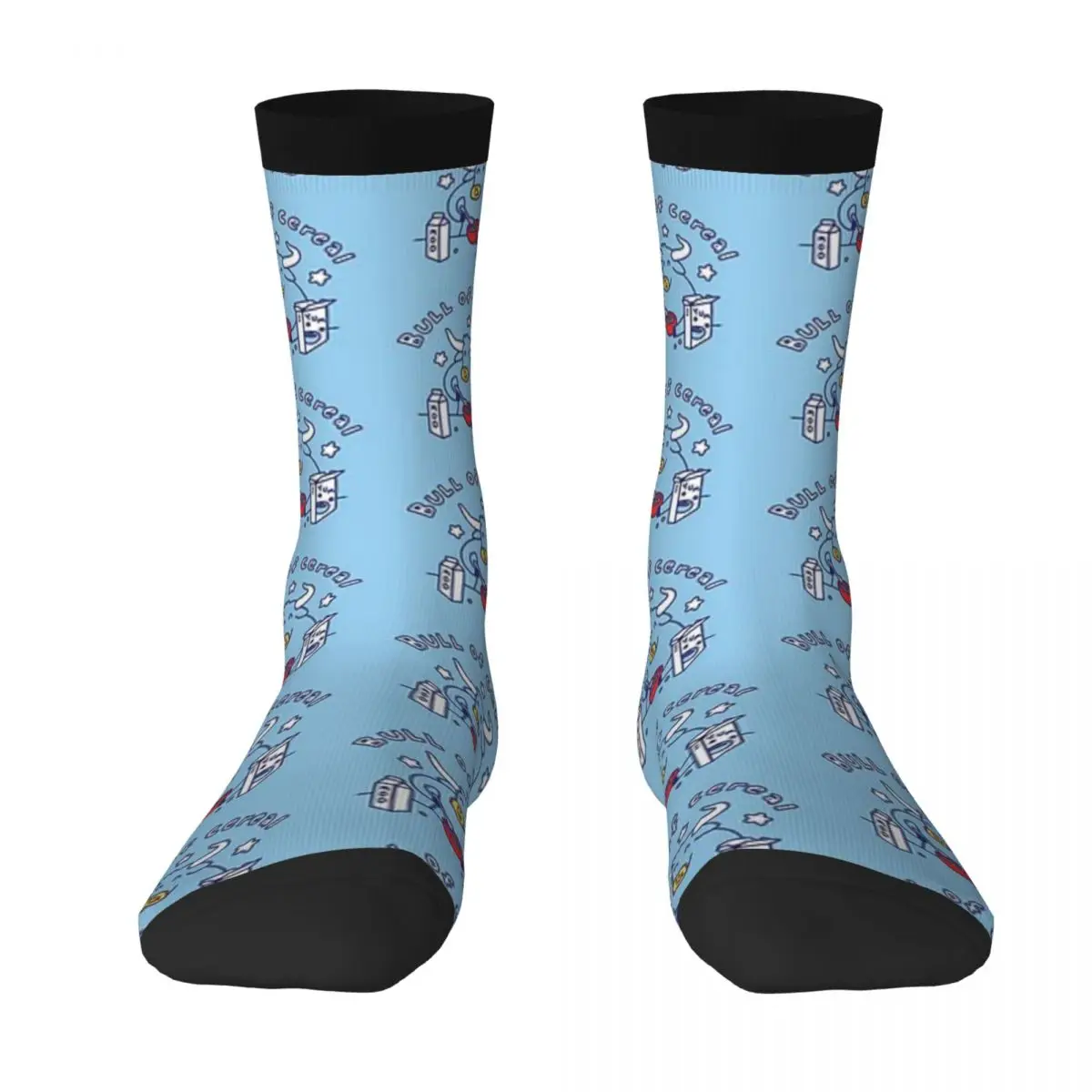 thumbnail image 1 of Calcetines nuevos para hombre con diseño de toro de cereales, calcetines largos para hombre y mujer, 1 of 4
