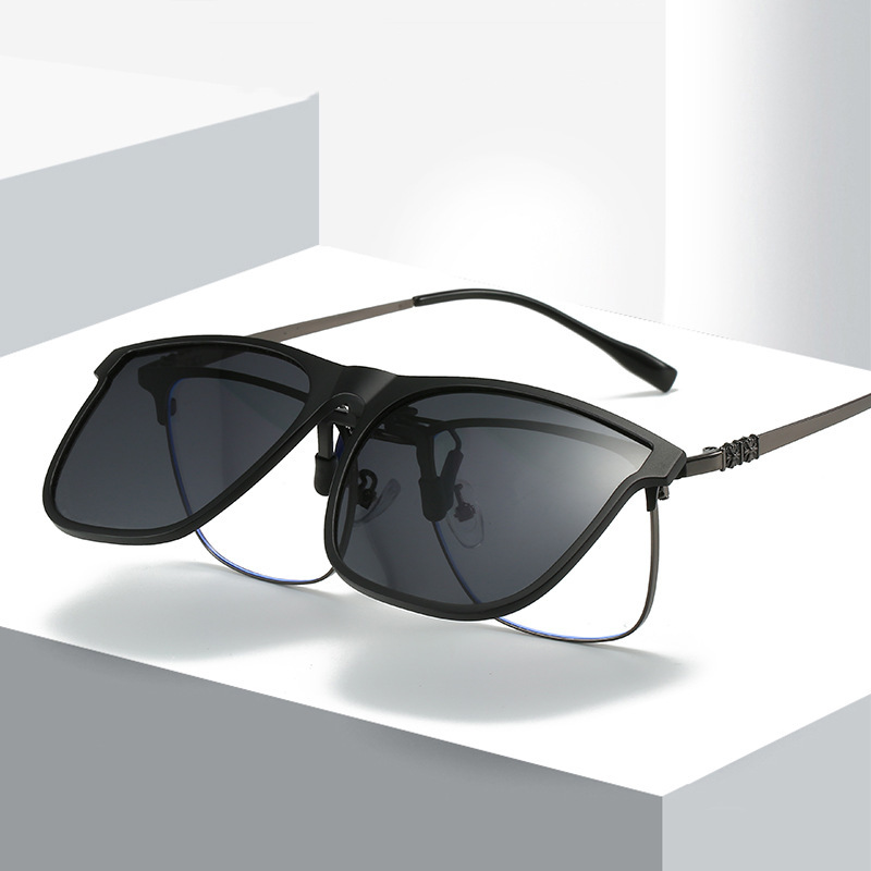 Men's Flip Up Clip on Polarized Sunglasses Men Pilot Photochromic Sun Glasses Women Driving Goggles Shades UV400 Gafas De Sol