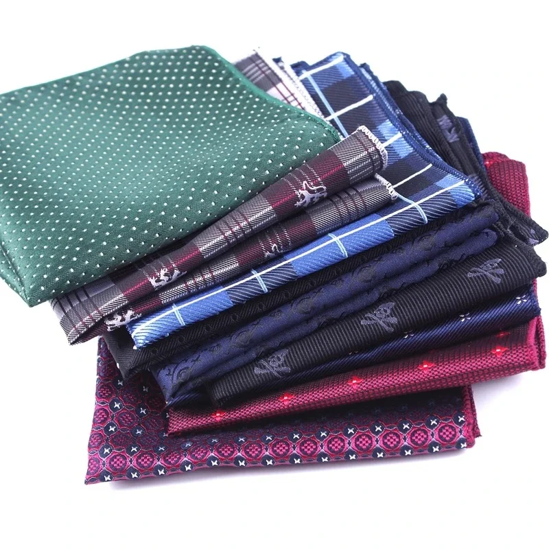 Men Pocket Square Suits Hanky for Men Plaid Handkerchiefs Casual Suit Square Handkerchief Towels for Party Classic Suit Napkin