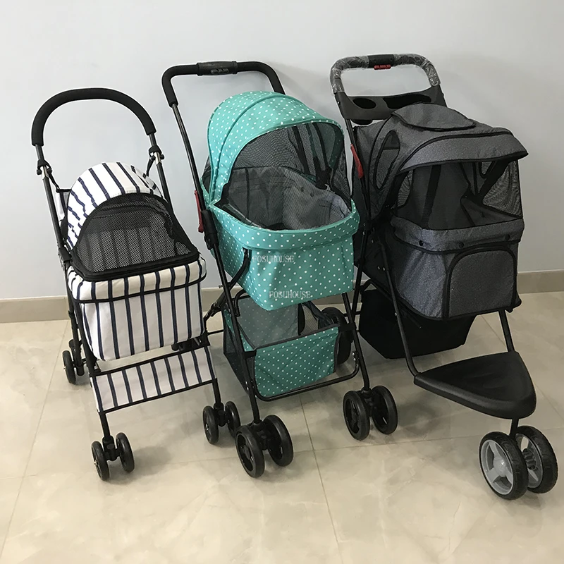 Simple Lightweight Foldable Pet Strollers Household Small Dog Pet