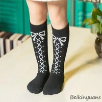 Children spring autumn period boy socks cotton sock baby girl floor socks kid students cartoon socks knee high leg warm 5