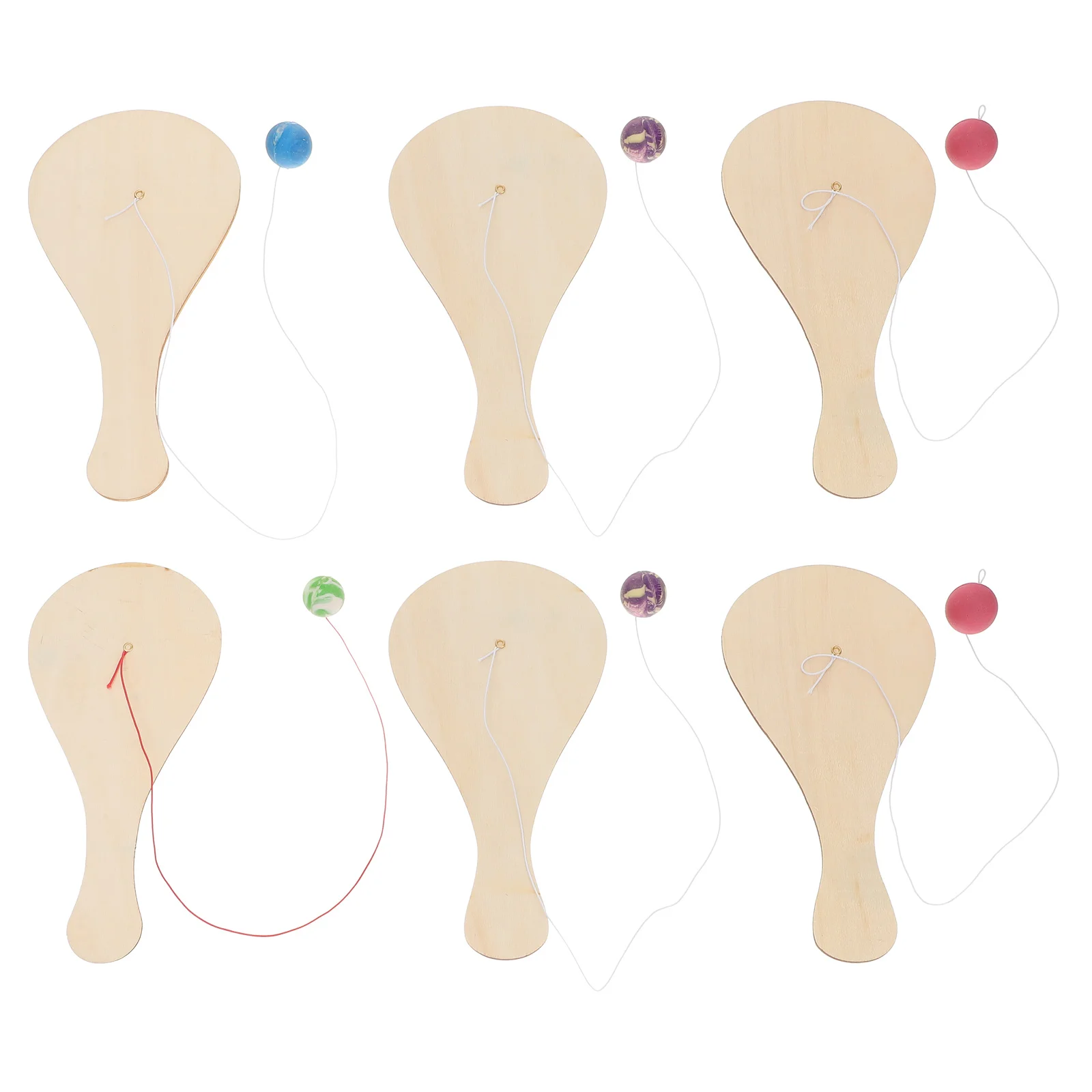 

Ракетка деревянная белая для детского творчества, 6 шт.