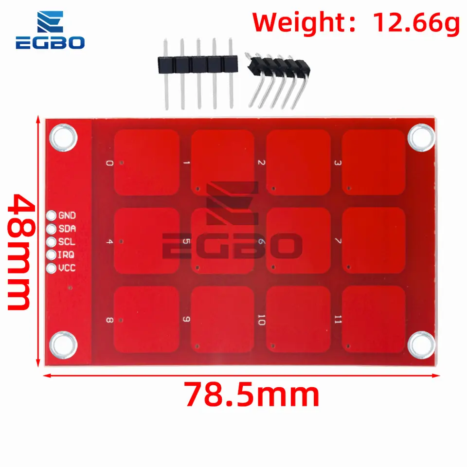 1~3PCS MPR121 Capacitive Touch Keypad Sensor Module with I2C Interface and 12 Buttons for Arduino image 6