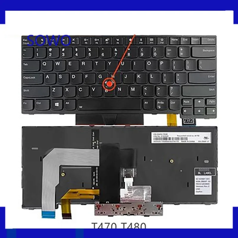 Nuova Tastiera Con Retroilluminazione Per Lenovo T470 T480 Us
