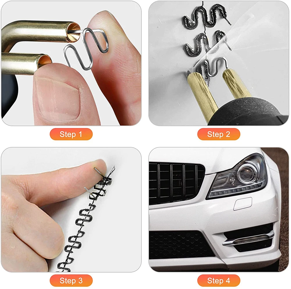 600PCS Automotive Plastic Repair Welding Nail Standard Pre Cut Wave Staples Bumper Bodywork Repairs Machine Welding Hot Stapler 5