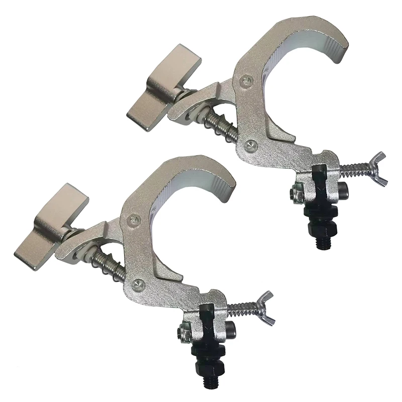 2 Pcs Durable Heavy Duty Hooks Alumimun Alloy Clamper 150kg 40-60mm Truss Bracket Stage Lighting Hook DJ Lights Clamp Holder