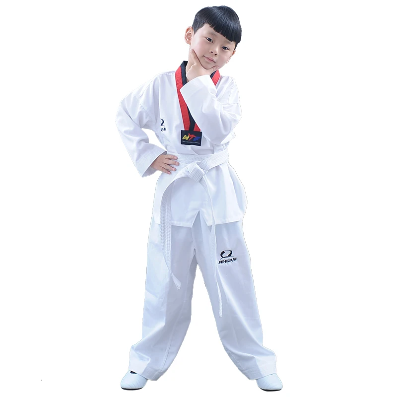 Cheap Good Quality Child Adult EXTERA Taekwondo Uniform Poom V-neck Karate Dobok WTF Creathable Fitness Sport Clothes Suit TKD