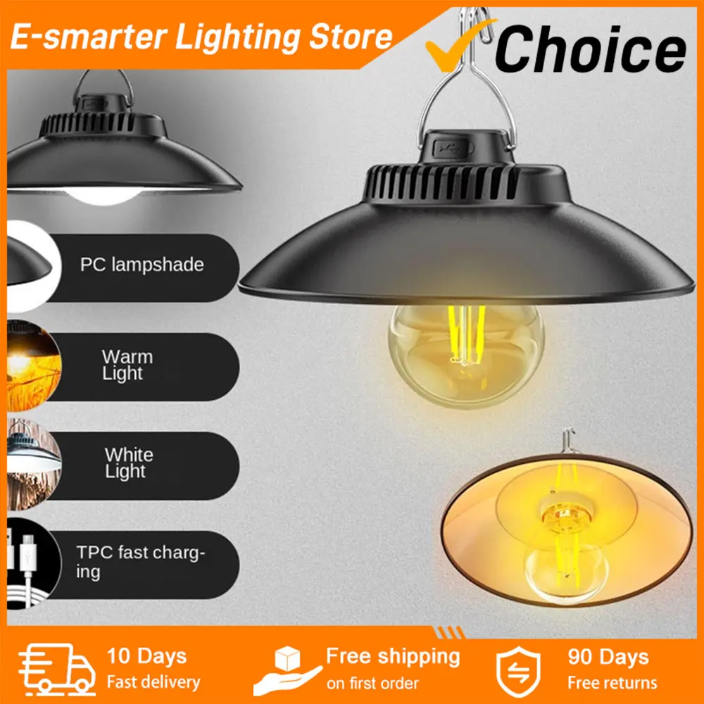 Vintage-Style Rechargeable Camping Lantern with Dimmable LED Light