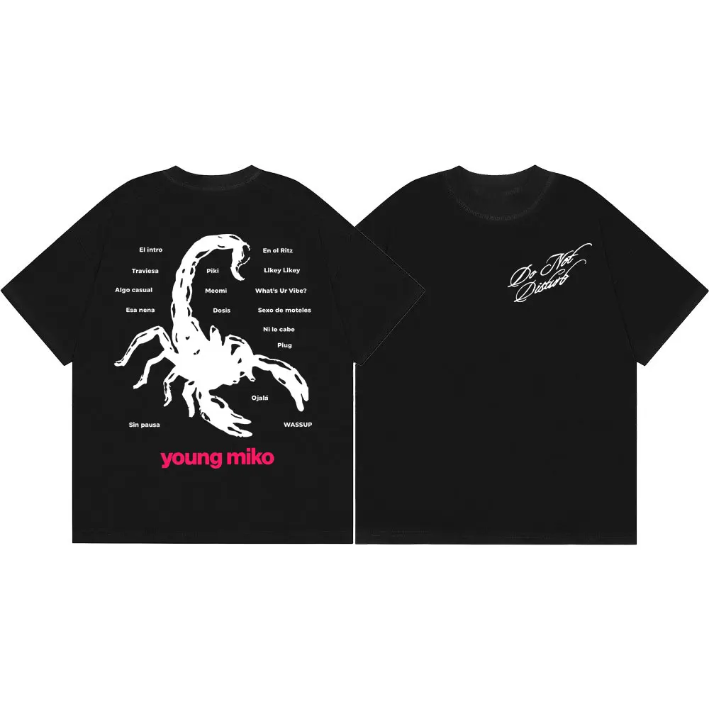 Rapper Young Miko Album-Print T-Shirt Mode Hip-Hop Kurzarm Sommer T-Shirts Herren Damen Lässig Locker 100% Baumwolle T-Shirts