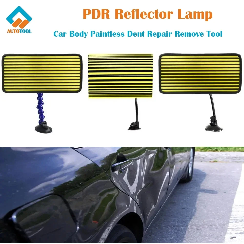 

PDR Reflector Lamp Stripe Line Board Adjustment Light Car Body Paintless Dent Repair Remove Tool Wire Light Pump Suction Cup