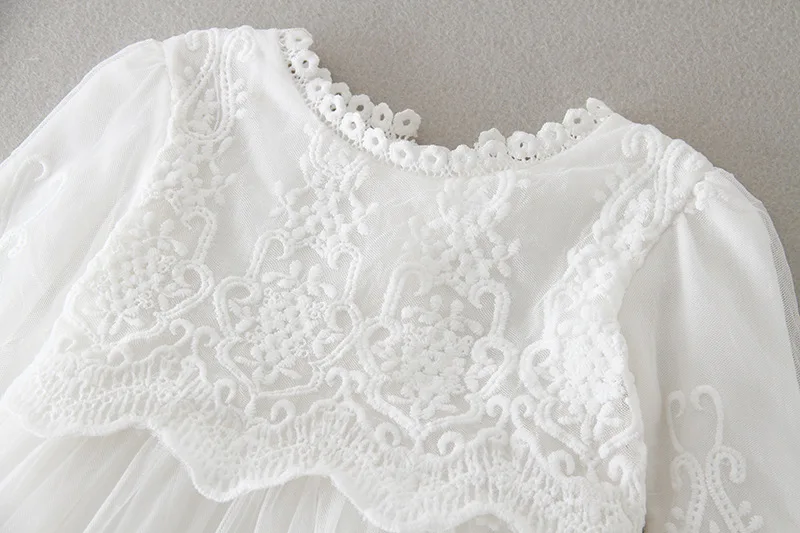 0-2 Years Children Lengthen Lace Christening Dress Baby Girls Infant Toddler Wedding Dress Little Girls White  Baptism Dress