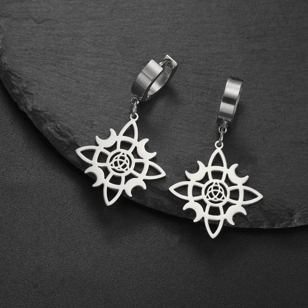Dawapara Hexenknoten-Ohrringe, Celtics-Knoten-Creolen, Wicca-Schmuck, Edelstahl, irisches Glück, Neujahrsgeschenk – Detail 32