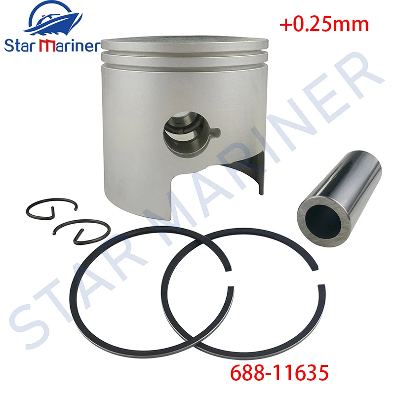 

688-11635 Piston Kit 688-11604 Piston Ring +0.25MM For Yamaha Outboard MOTOR 2T 75HP 85HP 90HP Parsun T85 Oversize