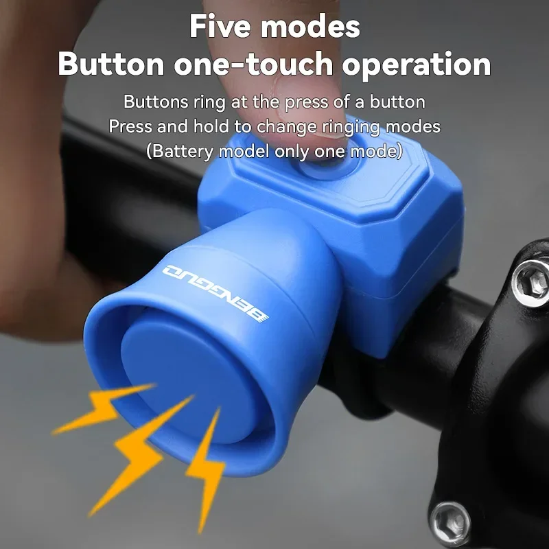 Bicycle Electronic Horn E-Bike Bell 120dB Loud Warning Sound CR2032 Battery IPX4 Waterproof Scooter Road Mountain Bike Horn bicycle bell bicycle accessories bicycle horn mountain bike bell