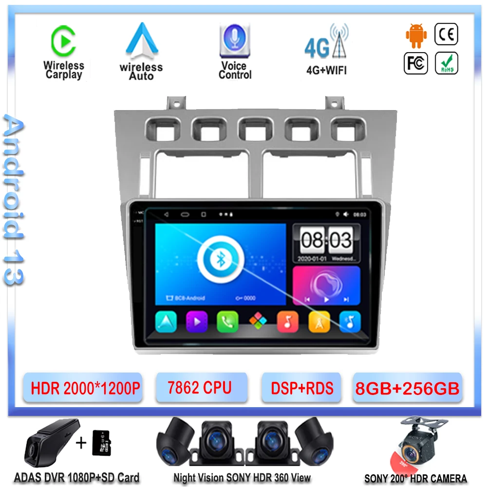 7862 Cpu Android Per Chery Fora A5 A21 2006 - 2010 Cowin 3 A21 2010 - 2011 Stereo Head Unit Lettore Multimediale Schermo Qled Hdr Bt