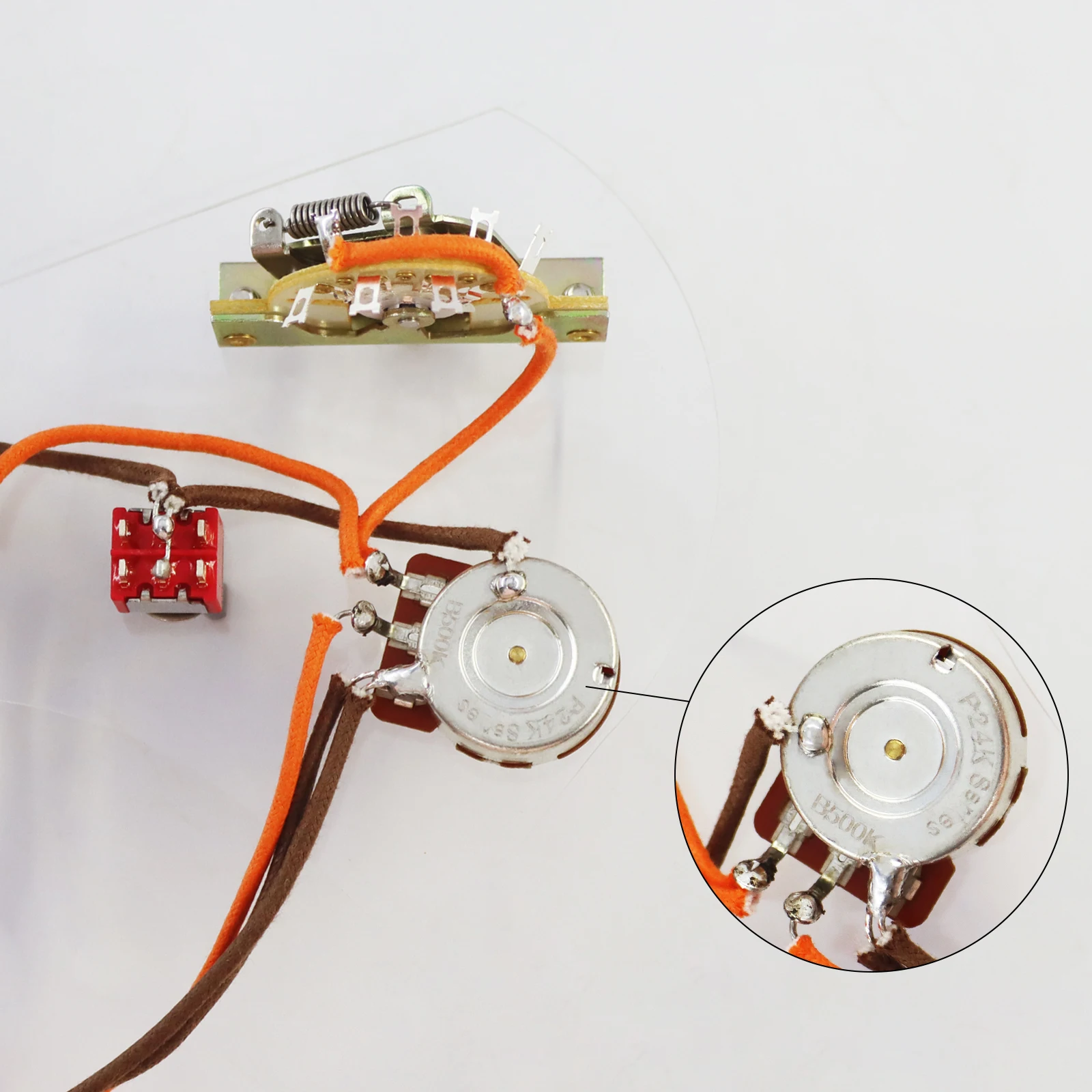 Passend für ST/SQ HSH HH und ähnliche E-Gitarrenmodelle, ideal für Verkabelung wie Coil-Tapping, speziell vorverdrahtetes Verkabelungsset – Detail 1