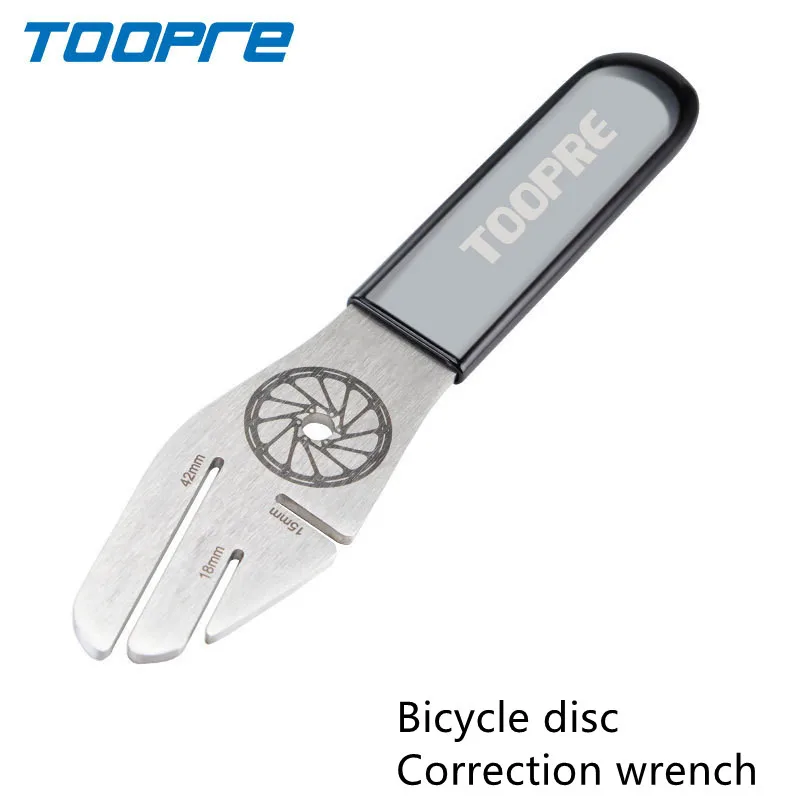 TOOPRE Brake Disc Repair Tool Anti-rubbing Disc Clearance Adjustment Deformation Correction Brake Disc Correction Wrench mtb bicycle repair tools wrench disc brake rotor alignment truing tool adjustment durable stainless steel wrench rubber handle