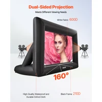 SucceBuy 14/15/16/18/20 FT Inflatable Projector Screen with 120W Air Blower Projector Screen for Outdoor Theater Theme Party - Image 4