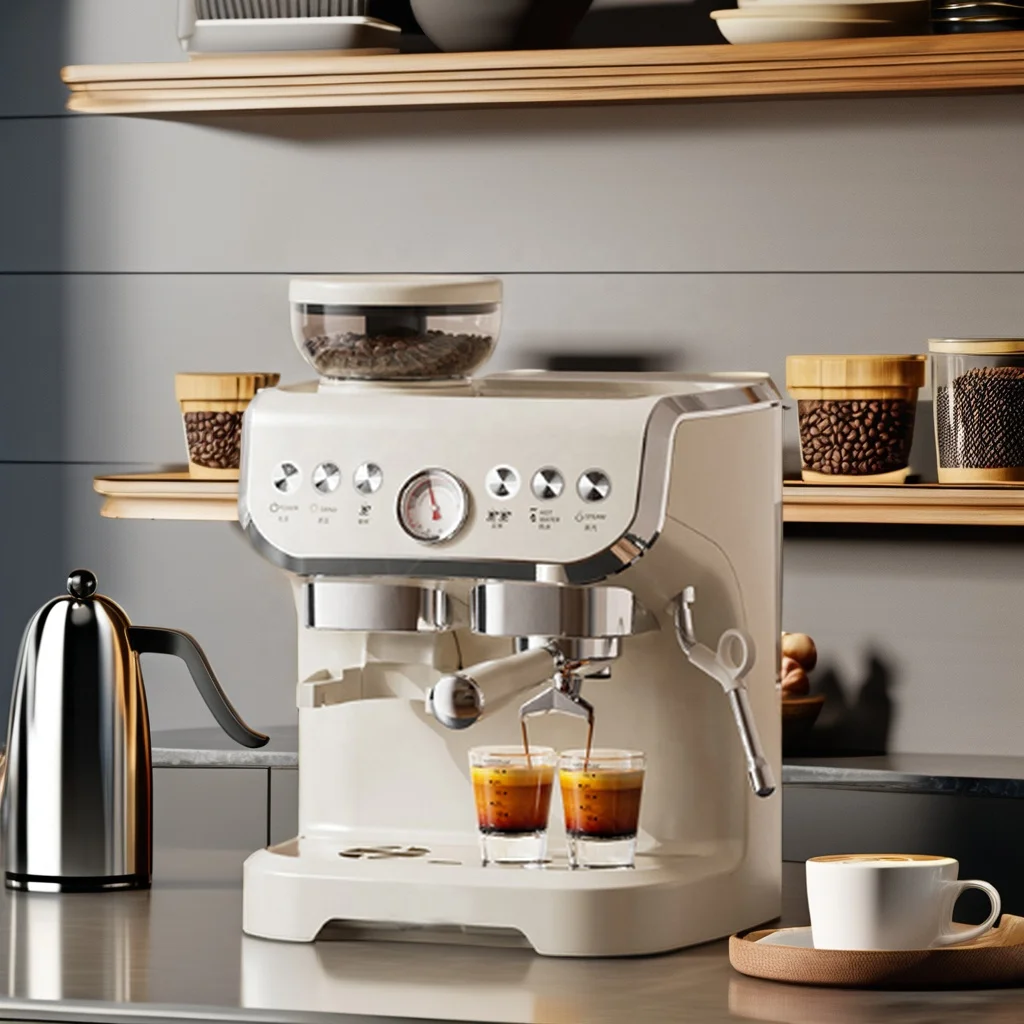 19 Bar Professional Home Automatic 4 in 1 Cafetera Cappuccino Commercial Coffee Maker/espresso Machine with Grinder 5