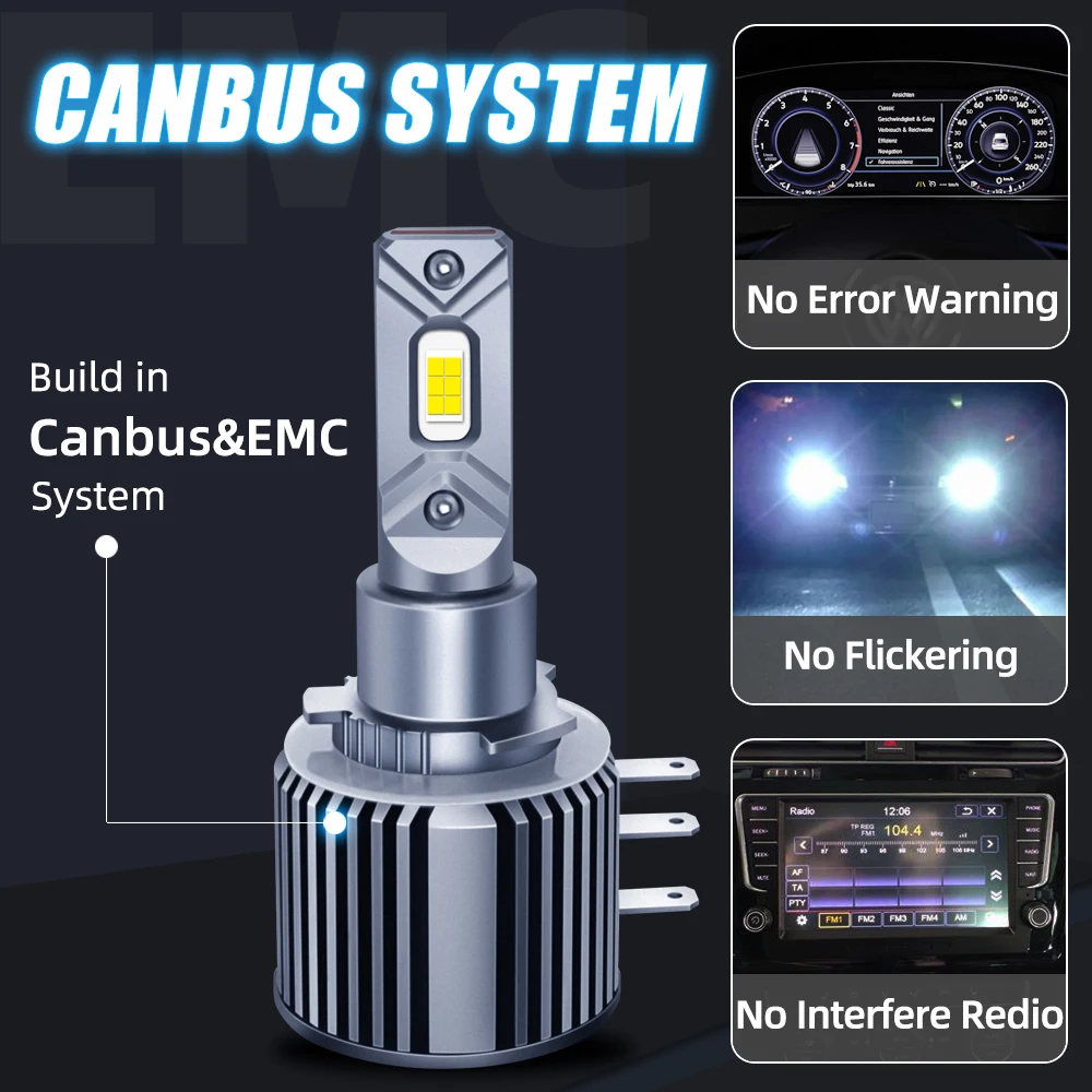 ZTZPIE 30000LM 300W CSP 3570 칩 6000K H15 EMC Canbus Led 헤드 라이트 자동차 조명 오류 없음 전구 12V 램프