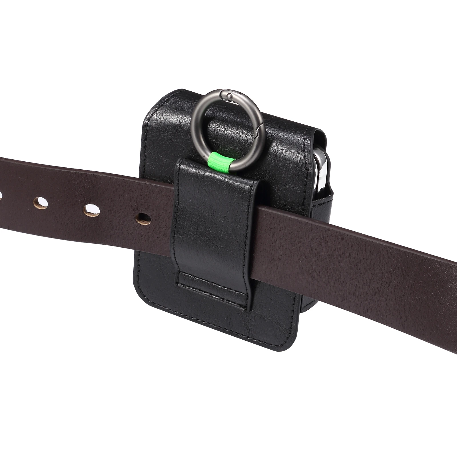 Vintage Leather Finger Ring Belt Case - Waist Bag Cover