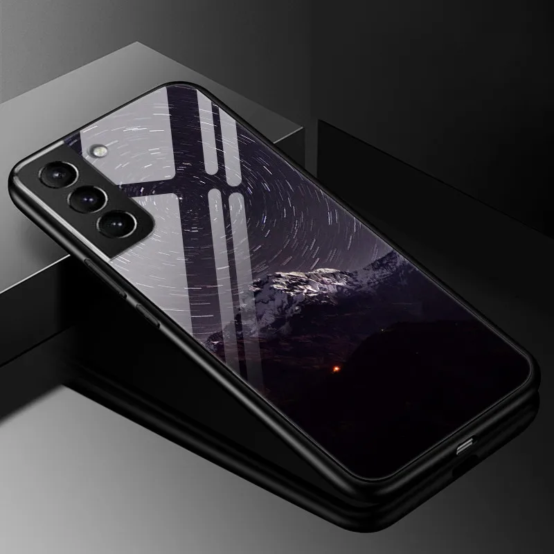Luxury Tempered Glass Phone Case with Hard Back Bumper and Enhanced Protection