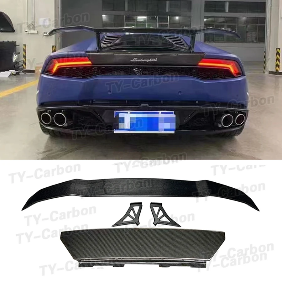 

New Car Rear Wing For Lamborghini V Style Real Carbon Fiber Auto Trunk Spoiler Huracan LP610 LP580 Tail Wings Decoration