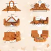 10pcs Modular Kids Play Couch, Child Sectional Sofa, Nugget Couch Large Size, Toddlers Floor Sofa W/Suede Cover, Convertible 5