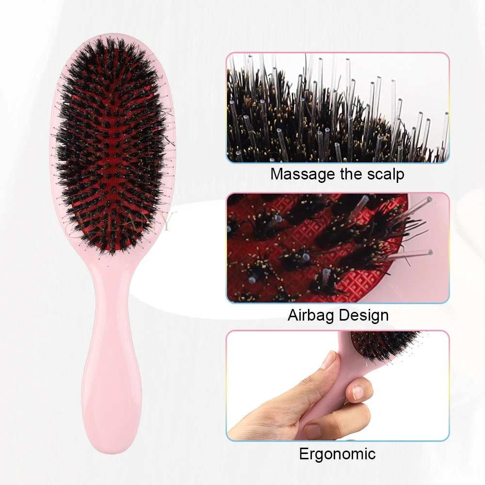 Hair Brush Boar Bristle Massage Comb Hair Styling Tool Beauty Salon Accessories Hairdressing Extensions