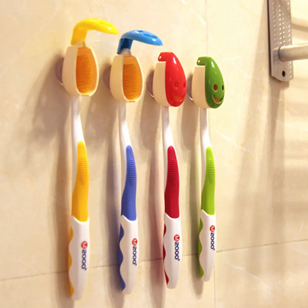 5 Pieces Toothbrush Cover Rack Holder Gripping Smile Face Suction Stand Mount Wall toothbrush holder,toothbrush covers