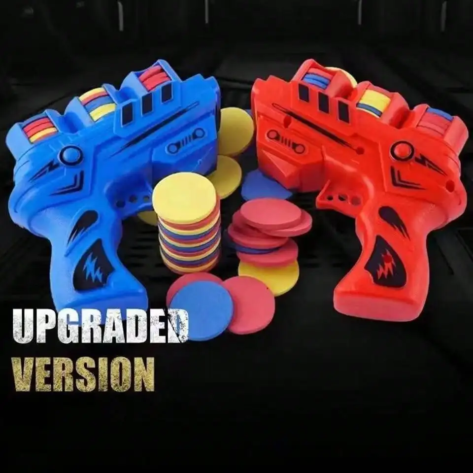 Children Fun Toys Flying Saucer Guns Ejection Flying Disc EVA Soft Bullets Toy Gun Kids Outdoor Games Interactive Sport Toys 2