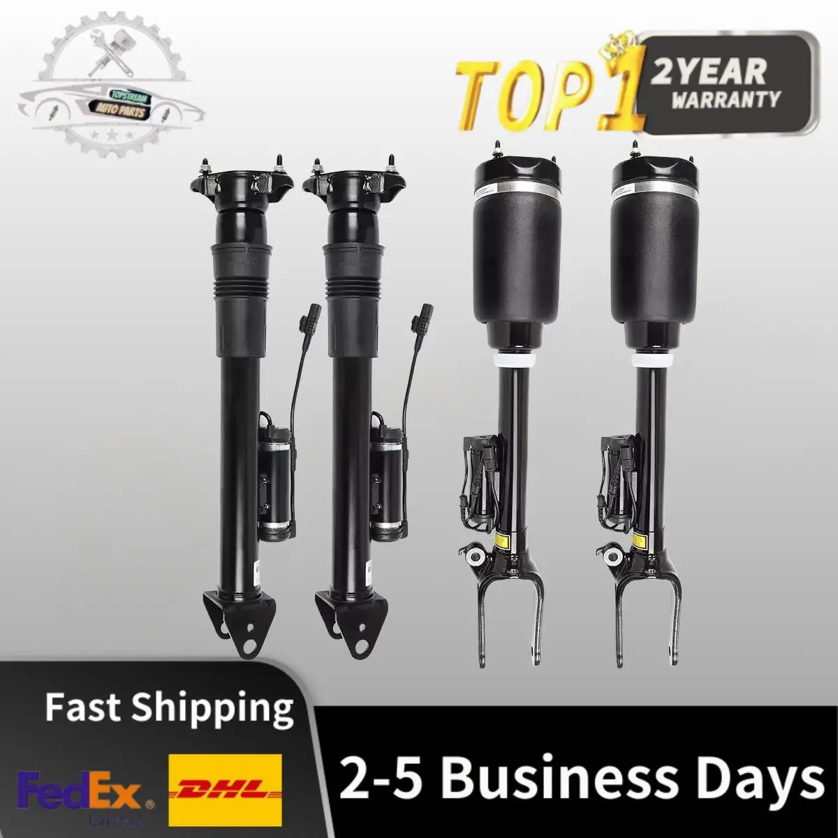 4x Front and Rear Air Suspension Struts with ADS Fit Mercedes W164 X164 ...