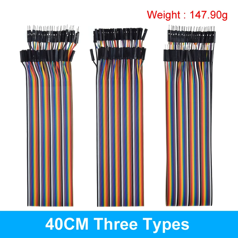 Versatile Multi-Length Jumper Wire Set - Male, Female Connectors for Electronics Prototyping
