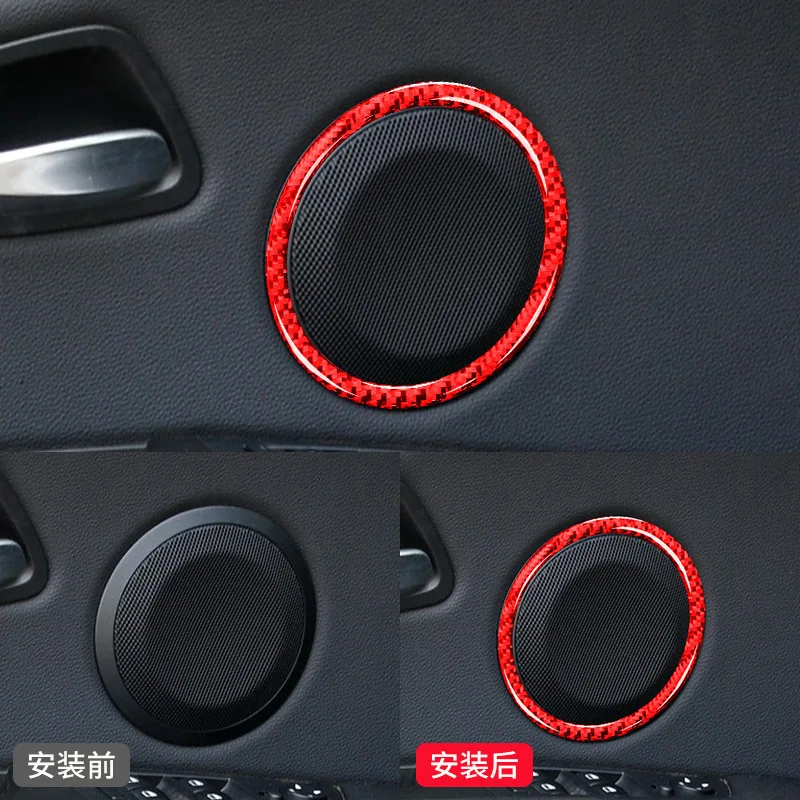 

FOR BMW 05-12 styles Old 3 Series Red carbon fiber Interior Door horn decorative ring E90 Door horn decorative ring