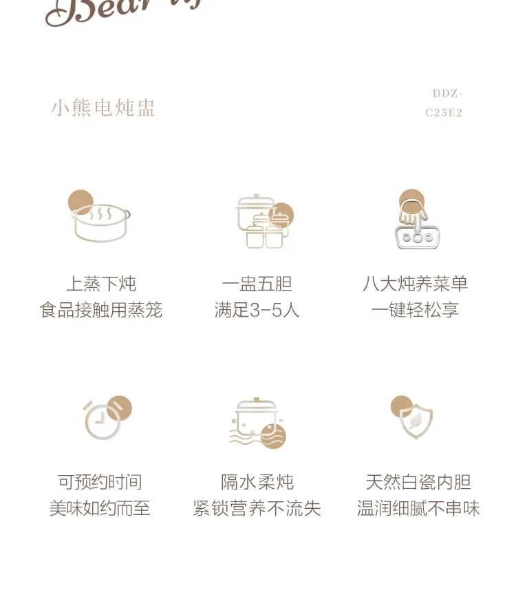Description Picture 3 of item220V Bear Automatic Ceramic Electric Stew Pot for Home Use Soup Bird Nest Cooking