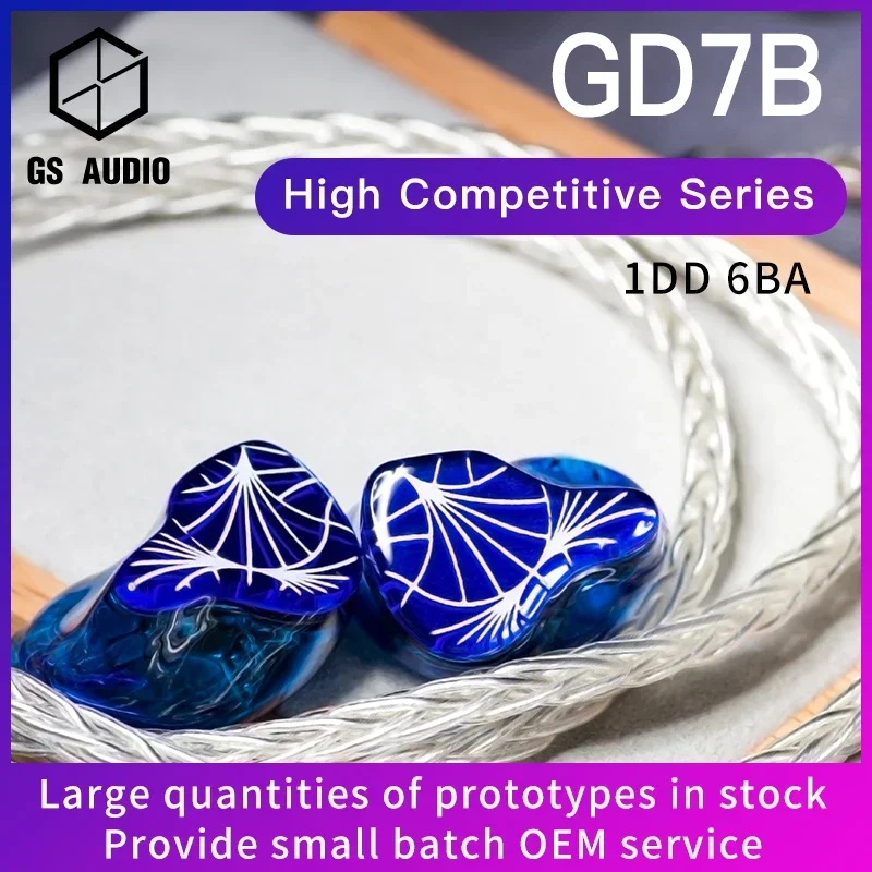 

GS AUDIO GD7B 6BA+1DD Driver Wired In Ear HiFi IEMs Earphones Monitor Headphone with 0.78 2pin Detachable Cable OEM DIY Custom
