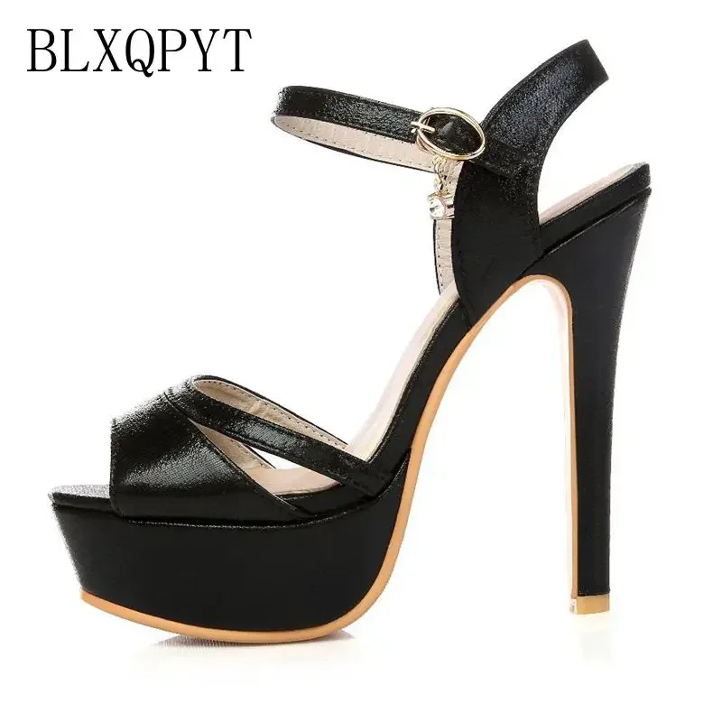 

BLXQPYT Plus shoes woman Sandals summer Sexy fashion Big Size 30-48 Super High Heels (13cm) Women shoes wedding Pumps 431-5