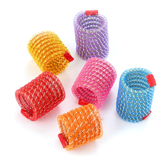 4/6/12pcs Cat Spring Toy Colorful Plastic Spring Training Toy Lovely Interesting Kitten Chasing Teasing Interactive Toys 5