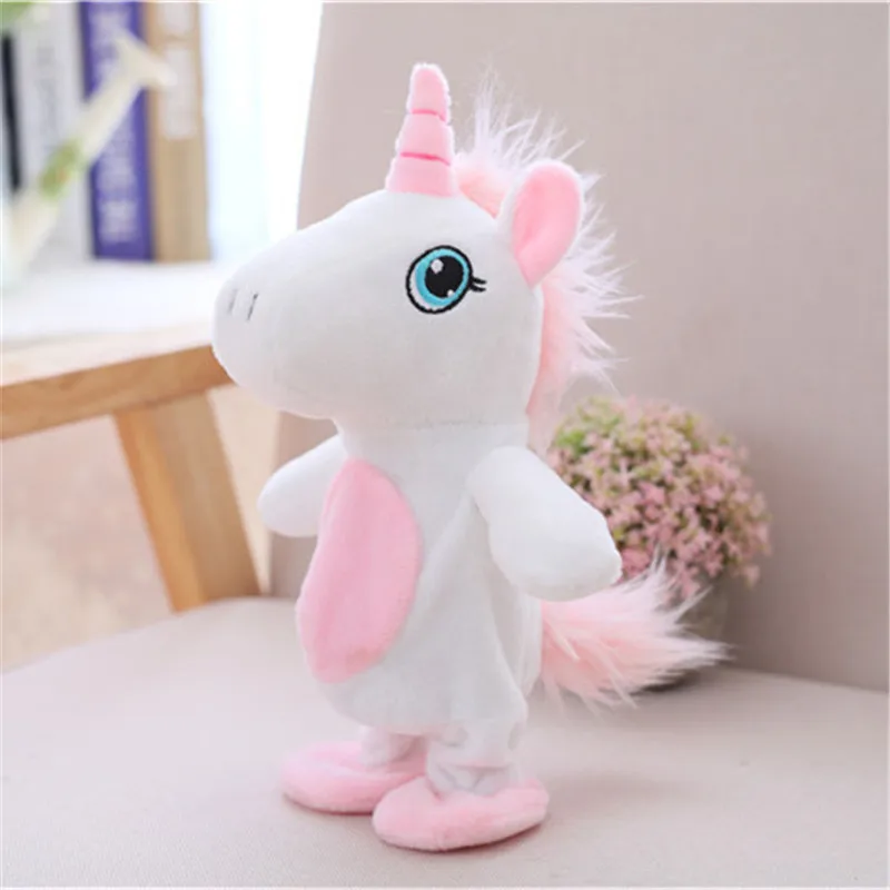 Robot Unicorn Toy Sound Control Interactive Unicorn Electronic Plush Animal Walk Talk Electric Pet For Children Birthday Gifts robot dog sound control puppy electronic plush interactive animal toys with leash talk bark sing song music teddy for kid gifts